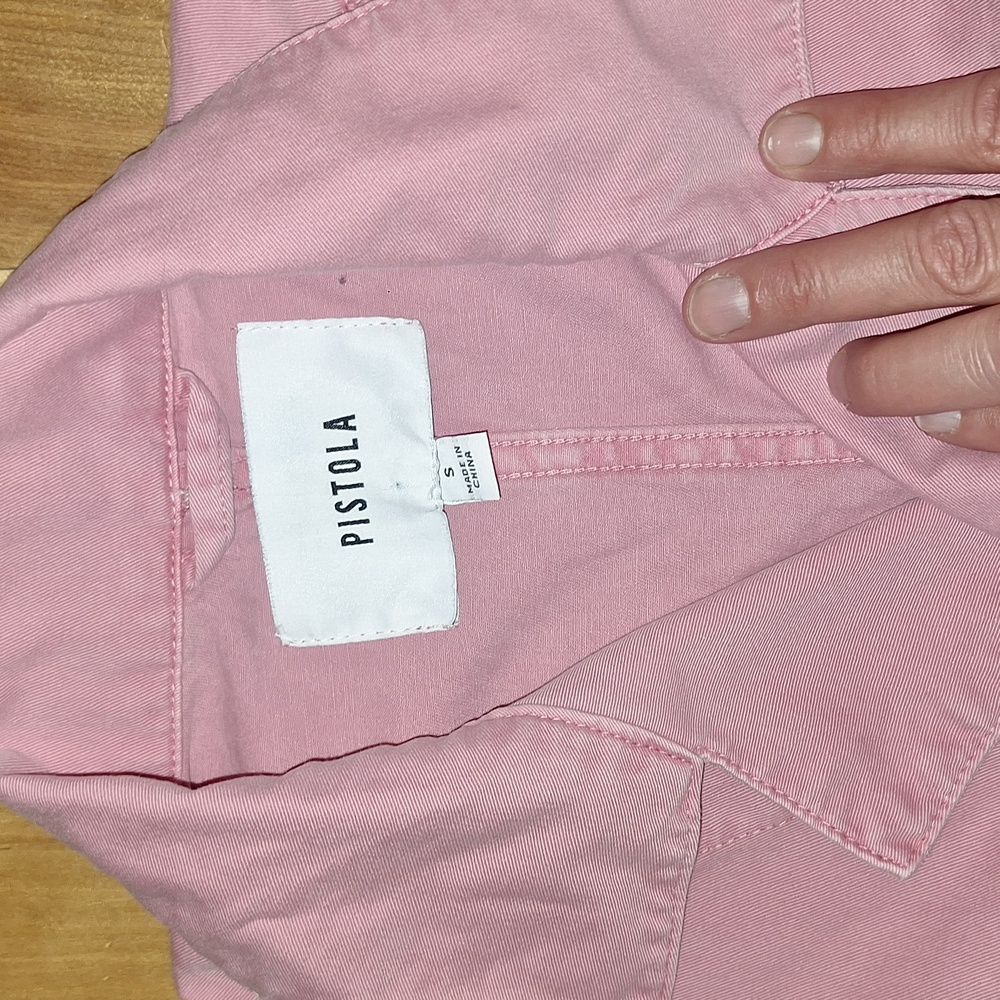 NWOT Pistola Bubblegum Pink Short Sleeve Utility Jumpsuit Size Small 100% Cotton - Picture 4 of 11